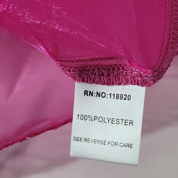 2/$30 Lucy Paris Pink Slip & Sheer Sleeveless Robe Set Size L - Picture 6 of 8